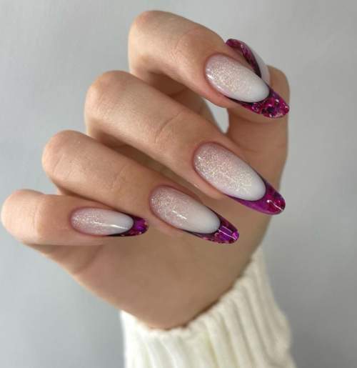 Manucure violette avec design 2022: photos, actualités mode