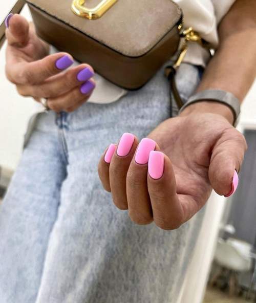 Manucure violette avec design 2022: photos, actualités mode