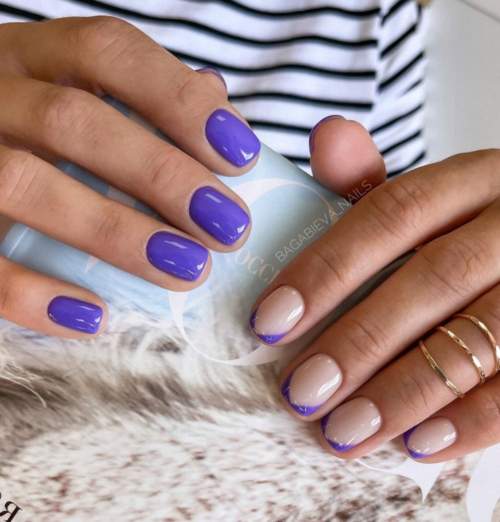 Manucure violette avec design 2022: photos, actualités mode
