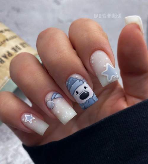 Noël bleu avec des dessins