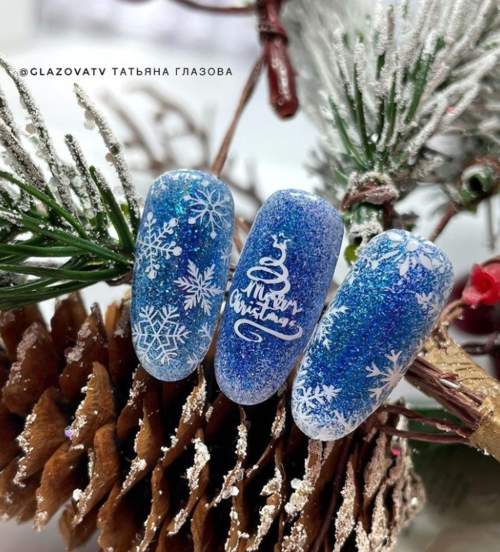 Conception de flocons de neige sur les ongles