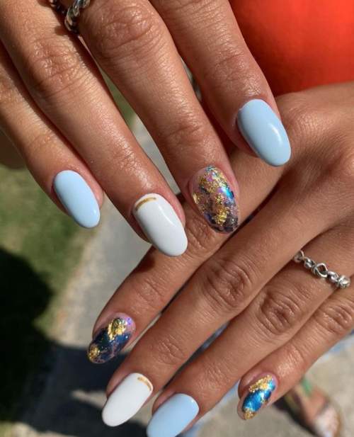 conception d'ongles de noël bleu