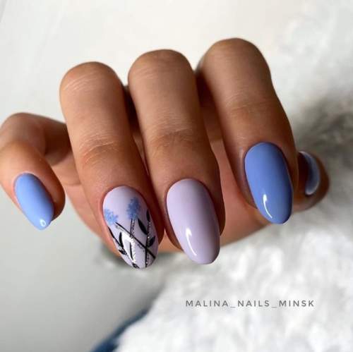 Manucure bleue du Nouvel An: nouveautés 2022, photos, idées de design