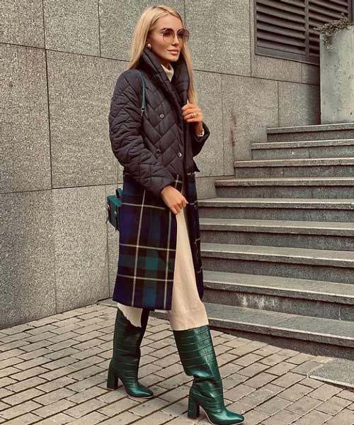 doudoune à carreaux