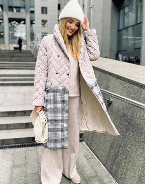 Doudoune à imprimé cage