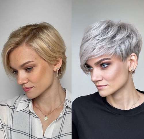 Coupe de cheveux Pixie-bob: photos de coupes de cheveux de tous les côtés