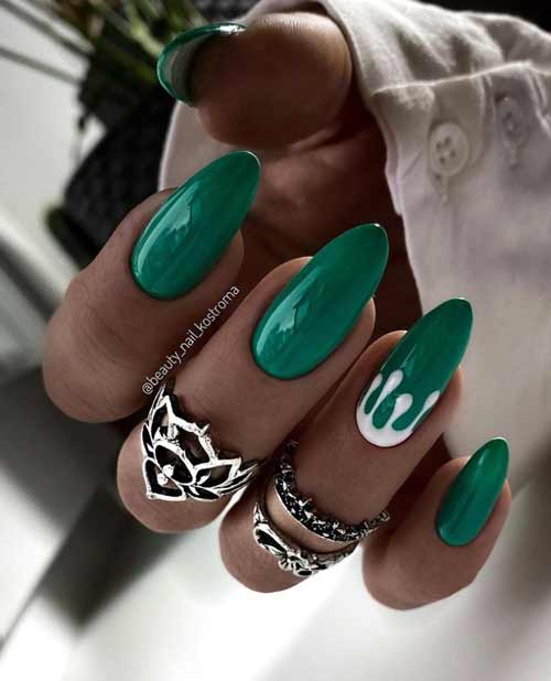 design vert ongles longs