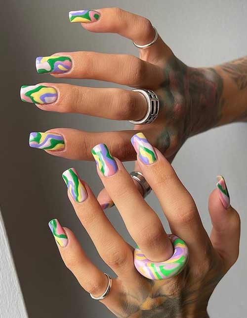 Design vert à rayures