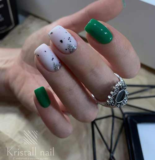 Conception d'ongles verts de Noël