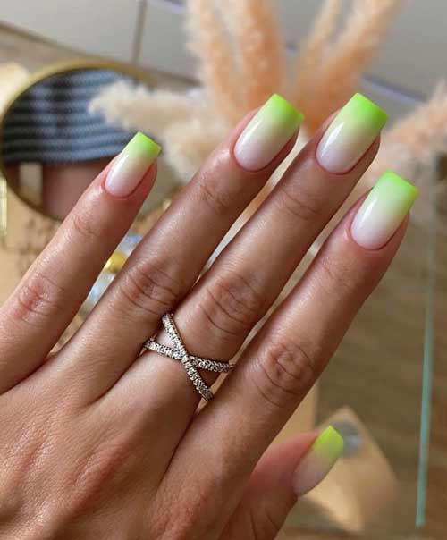 conception d'ongles dégradé vert
