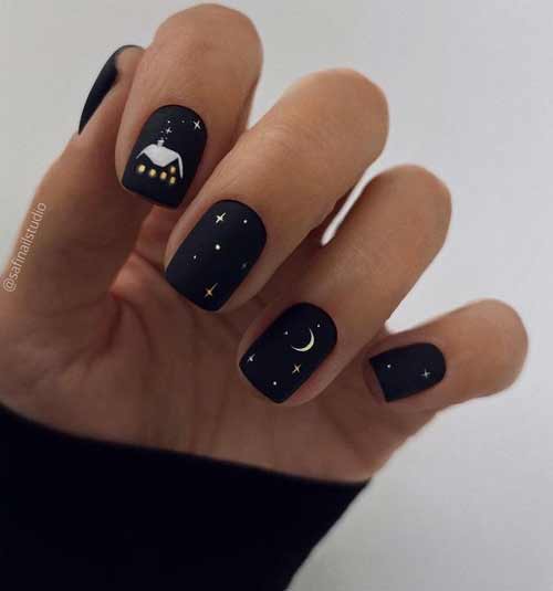 Manucure aux couleurs sombres