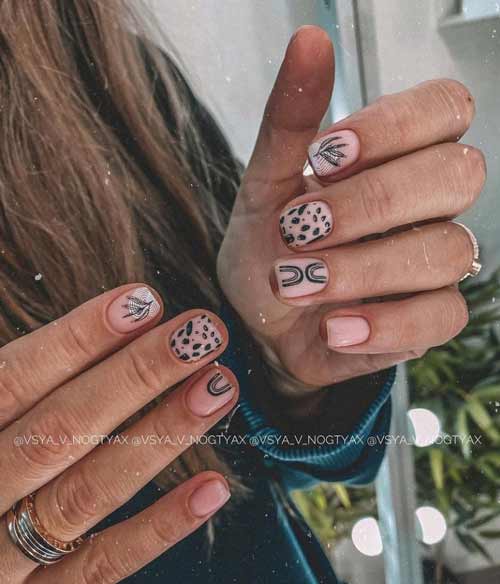 Manucure nude courte