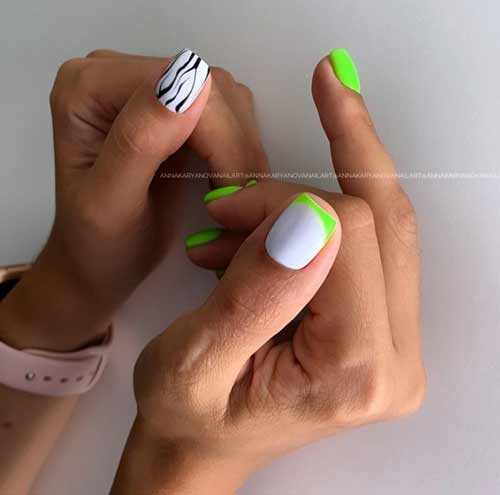 French manucure blanc mat