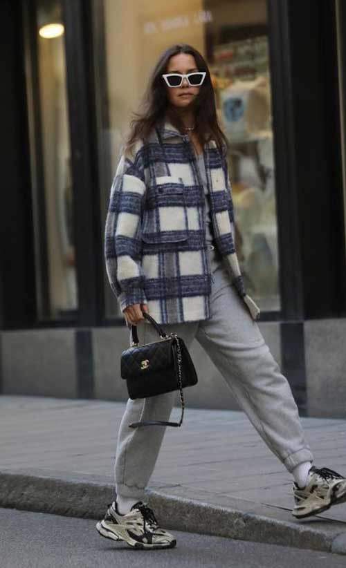 Sweat oversize à carreaux