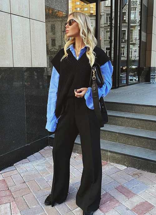 Chemise bleue oversize