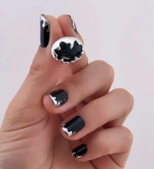 Conception d'hiver ongles courts