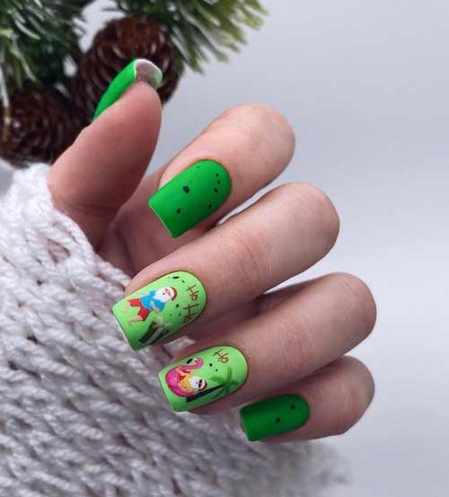 Manucure verte du Nouvel An