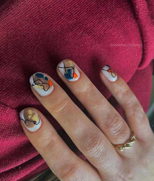 La conception abstraite caresse les ongles