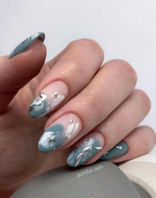 Gris avec traits français blancs