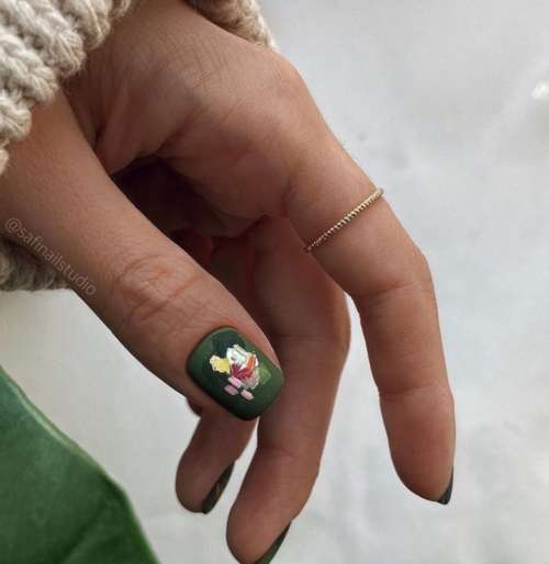 Conception de coups de pinceau à ongles verts