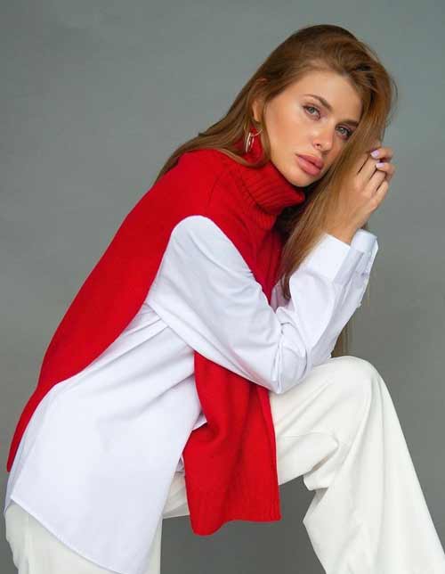 Gilet plastron rouge