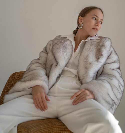 Manteau en fausse fourrure de renard