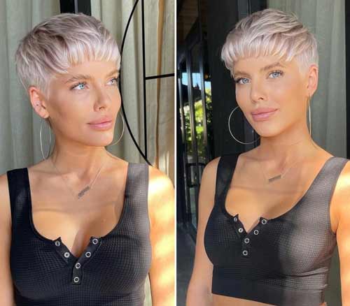 Pixie avec une frange droite