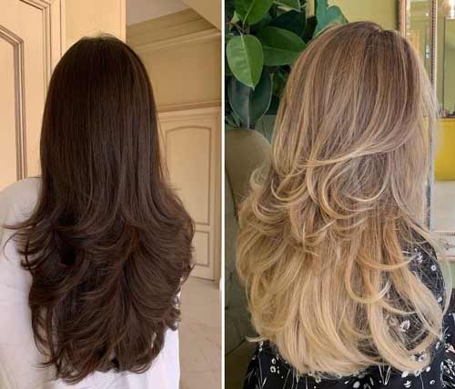Coupe de cheveux longue en cascade