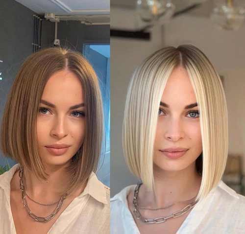 Blonde avec un long bob