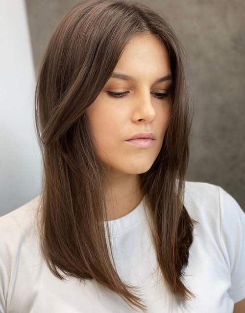 Caret long aux épaules: coupes de cheveux photo 2022, variétés à la mode