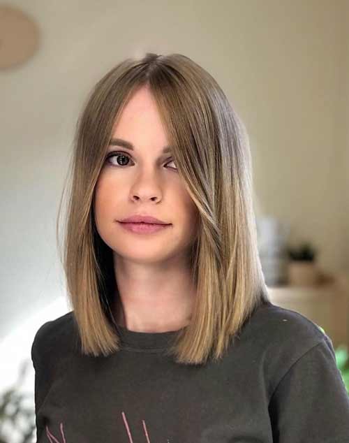 Photo de coupe de cheveux bob longue épaule