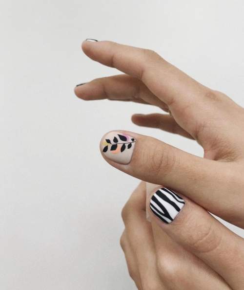 brindille noire sur les ongles