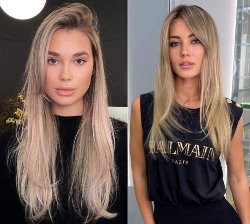 Cheveux raides coupés avec une frange