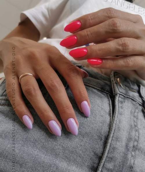 Manucure bicolore lumineuse