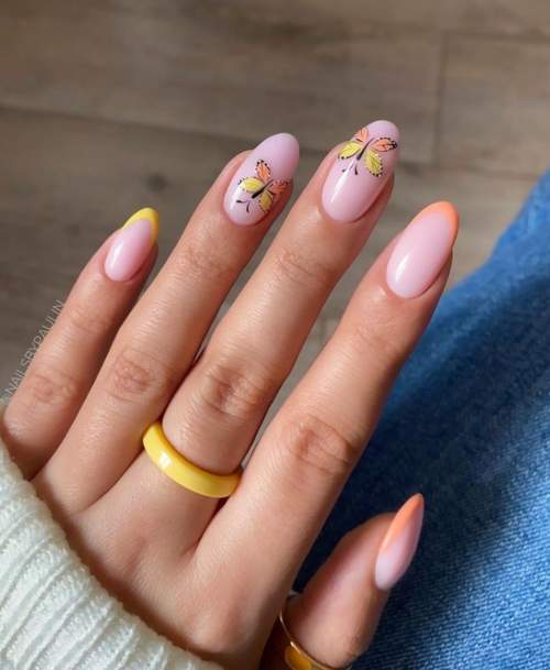 Français avec des papillons