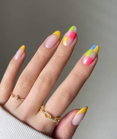 Veste jaune avec géométrie