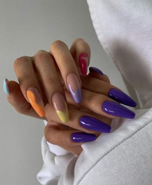 veste jaune avec violet