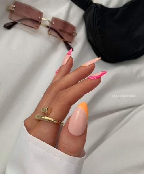 Manucure française jaune 2022: nouveaux designs, photos