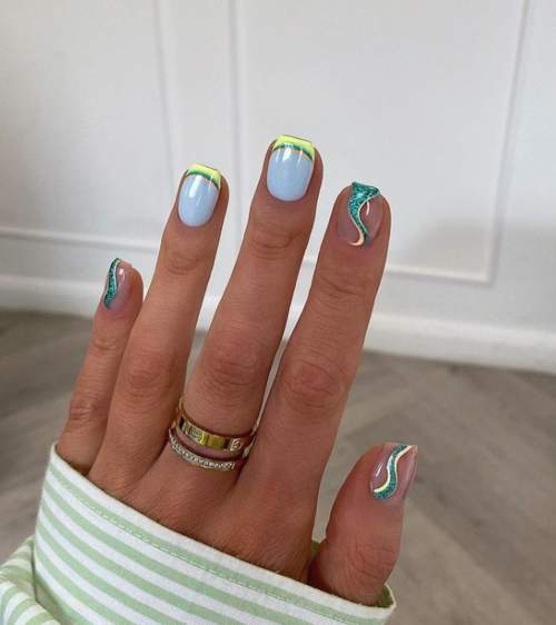 Manucure française jaune 2022: nouveaux designs, photos