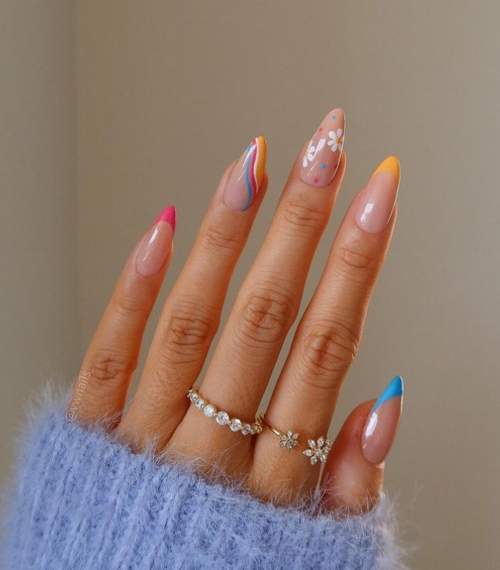 Manucure française jaune 2022: nouveaux designs, photos