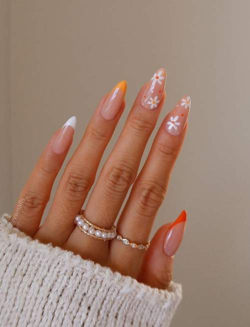 Manucure française jaune 2022: nouveaux designs, photos