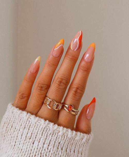 Manucure française jaune 2022: nouveaux designs, photos