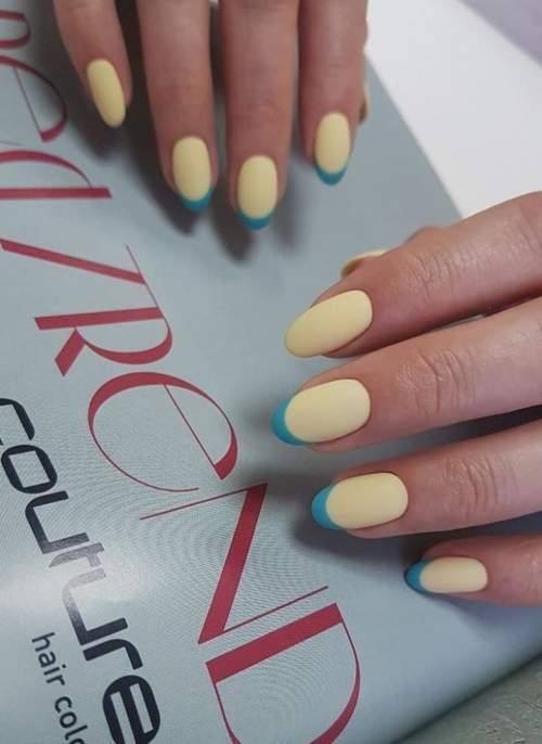 Manucure française jaune 2022: nouveaux designs, photos