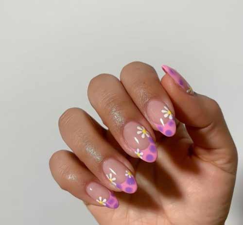 Français en violet avec marguerites