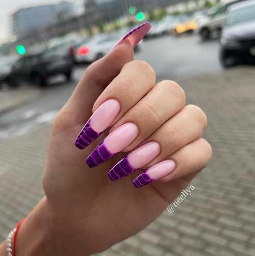 French manucure violette