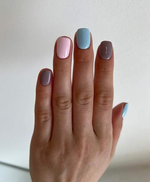 Manucure élégante trois couleurs