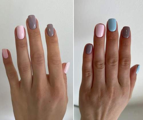 Manucure marron et rose