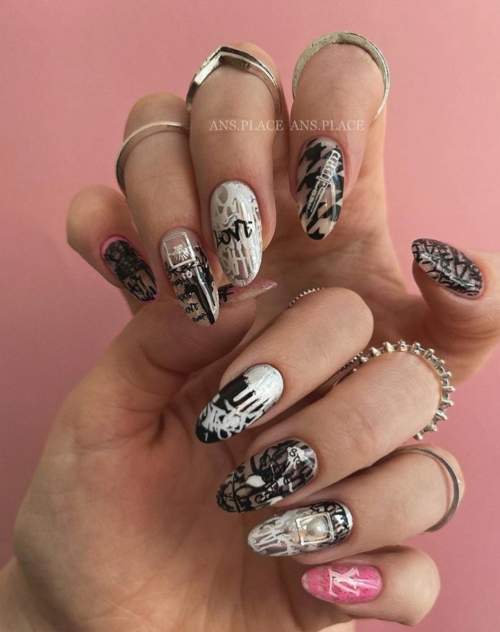 Manucure des ongles graffiti