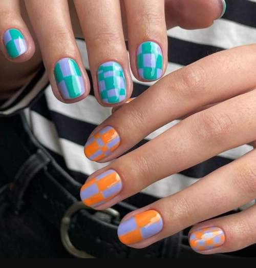 Nail art automne ongles courts