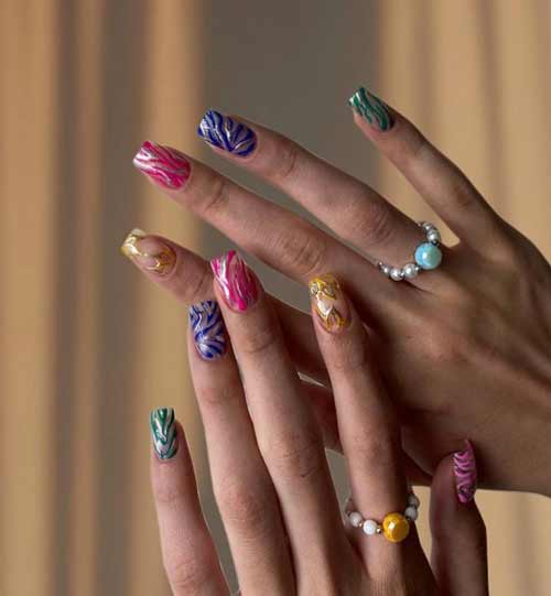 Imprimé zèbre sur les ongles : 100 photos, de belles nouveautés